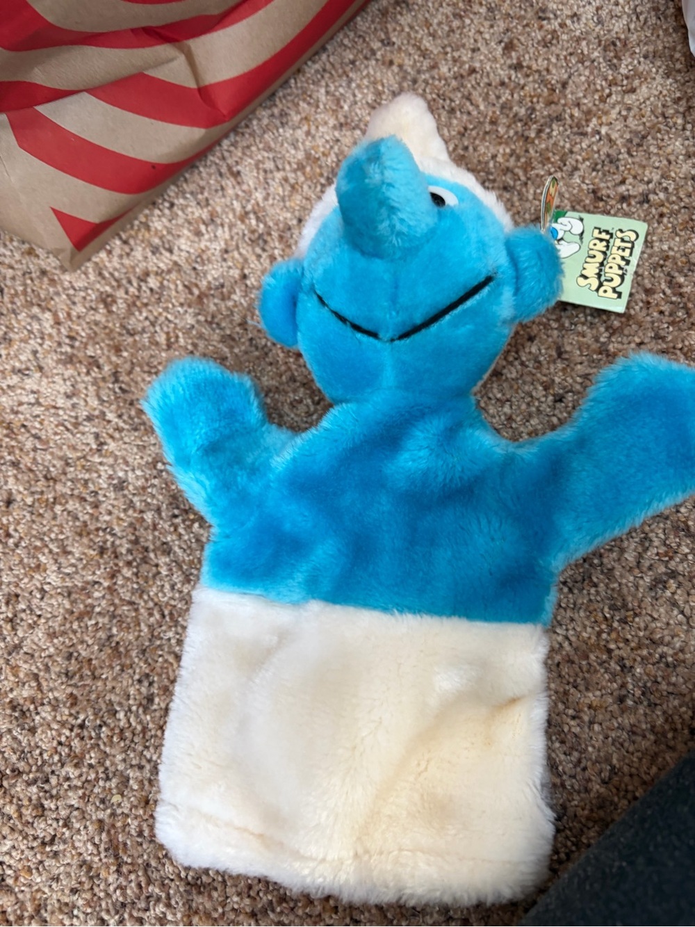 Vintage Smurf Puppet